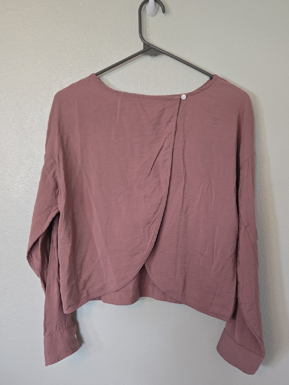 Madewell | Mauve Long Sleeve Cross Over Back Top Size Small - Picture 5 of 11